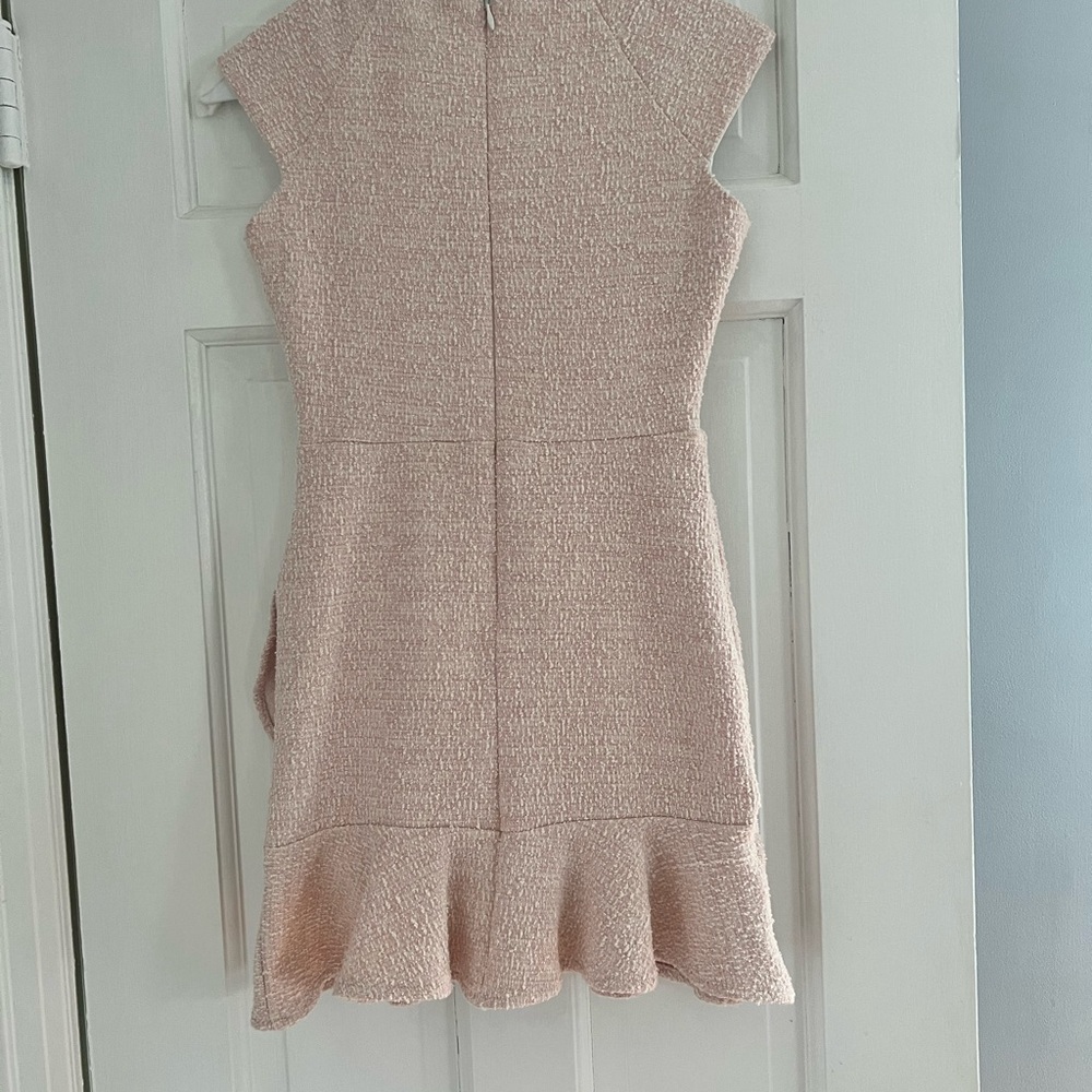 Pink Asymmetrical Ruffled Sheath Dress - Picture 2 of 4